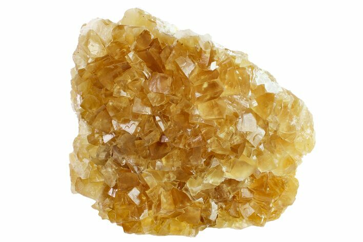 Lustrous Yellow Calcite Crystal Cluster - Fluorescent! #163178